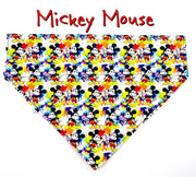 Mickey Mouse Dog Bandana Over the Collar dog bandana Dog collar bandana puppy Petcollarshandmade