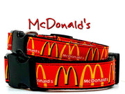 McDonald's dog collar handmade adjustable buckle 1"or 5/8" wide or leash Petcollarshandmade