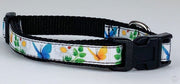 Butterflies cat or small dog collar 1/2" wide adjustable handmade bell or leash