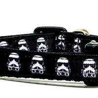 Stormtroopers cat or small dog collar 1/2" wide adjustable or leash Star Wars