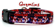 Gremlins/Gizmo dog collar handmade adjustable buckle collar 5/8" wide or leash Petcollarshandmade