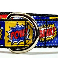 Super Hero dog collar handmade adjustable buckle collar 1" wide or leash $12 - Furrypetbeds