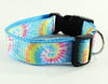 Tie Dye dog collar handmade adjustable buckle collar 1" wide or leash