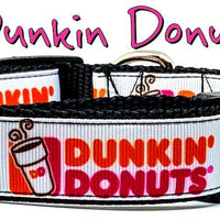 Dunkin Donuts dog collar handmade adjustable buckle 1"or 5/8" wide or leash Petcollarshandmade