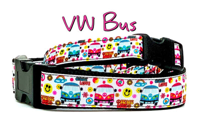 VW Bus dog collar handmade  adjustable buckle collar 1