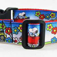 Snoopy VW car dog collar handmade adjustable buckle collar 1" wide or leash