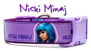 Nicki Minaj dog collar Handmade adjustable buckle 1" or 5/8" wide or leash Rap Petcollarshandmade