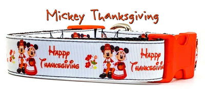 Mickey Thanksgiving dog collar handmade adjustable buckle collar 1