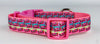 Skittles dog collar Handmade adjustable buckle collar 1" wide or leash pink Petcollarshandmade