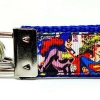 Supergirl Key Fob Wristlet Keychain 1"wide Zipper pull Camera strap - Furrypetbeds