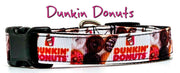 Dunkin Donuts Dog collar handmade adjustable buckle 5/8"wide or leash small dog Petcollarshandmade