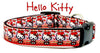 Hello Kitty dog collar handmade adjustable buckle collar 1" or 5/8" wide or leash