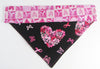 Pink Ribbon Dog Bandana, Over the Collar dog bandana, Dog collar bandana, puppy
