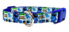 Cookie Monster dog collar handmade adjustable buckle collar 5/8" wide or leash