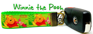 Winnie The Pooh Key Fob Wristlet Keychain 1"wide Zipper pull Camera strap - Furrypetbeds