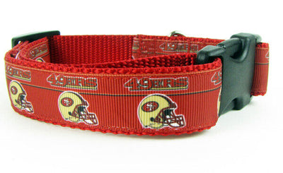 SF 49ers dog collar handmade adjustable buckle collar football 1