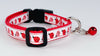 Ladybugs cat & small dog collar 1/2" wide adjustable handmade bell Or leash - Furrypetbeds