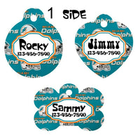 Pet ID Tag Miami Dolphins NFL Personalized Custom Double Sided Pet Tag w/name - Furrypetbeds