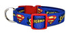 Superman dog collar handmade adjustable buckle collar 1" or 5/8" wide or leash Petcollarshandmade