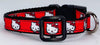 Hello Kitty cat or small dog collar 1/2" wide adjustable handmade or leashes