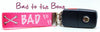 Bad To The Bone pink Key Fob Wristlet Keychain 1"wide Zipper pull Camera strap