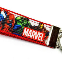 Marvel Comics Key Fob Wristlet Keychain 1"wide Zipper pull Camera strap handmade - Furrypetbeds