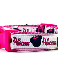 Minnie Princess Dog collar handmade adjustable 1" or 5/8" wide or leash Disney