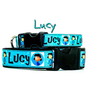 Lucy from Peanuts dog collar handmade adjustable buckle 1"or 5/8" wide or leash Petcollarshandmade