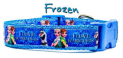 Frozen dog collar handmade adjustable buckle collar 1"wide or leash Petcollarshandmade