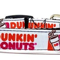 Dunkin Donuts Dog collar handmade adjustable buckle 5/8"wide or leash small dog Petcollarshandmade