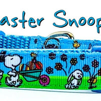 Easter Snoopy dog collar handmade  adjustable buckle 1" or 5/8" wide or leash