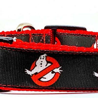 Ghostbusters dog collar handmade adjustable buckle 1" or 5/8" wide or leash