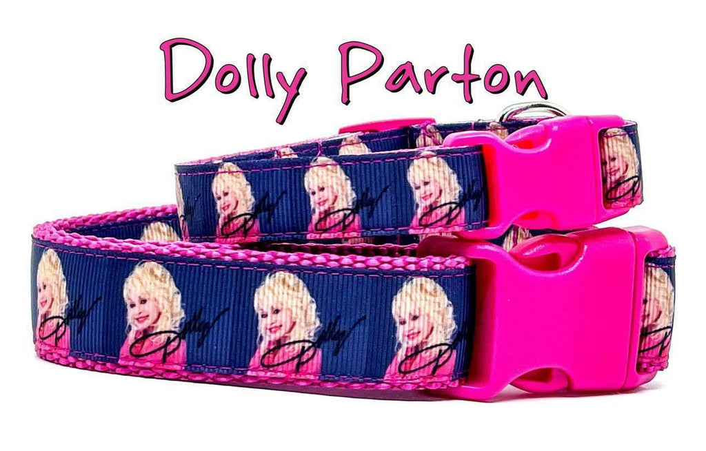 Dolly Parton dog collar handmade adjustable buckle 1" or 5/8" wide or leash