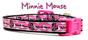 Minnie Mouse cat or small dog collar 1/2" wide adjustable handmade bell or leash Petcollarshandmade