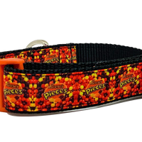 Reese's Pieces Dog collar handmade adjustable buckle 1" or 5/8" wide or leash