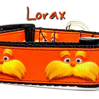 Lorax dog collar handmade adjustable buckle collar 1" wide or leash - Furrypetbeds