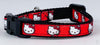 Hello Kitty cat or small dog collar 1/2" wide adjustable handmade or leashes