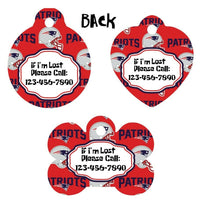 Pet ID Tag New England Patriots NFL Personalized Custom Double Sided Pet Tag - Furrypetbeds