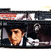 Bob Dylan dog collar Rock N Roll handmade adjustable buckle 1" wide or leash