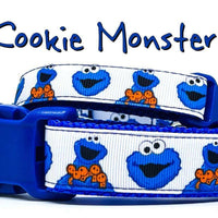 Cookie  Monster dog collar handmade adjustable buckle collar 5/8" wide or leash