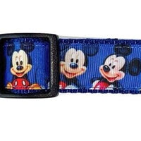Mickey Mouse dog collar handmade adjustable buckle collar 1"wide or leash