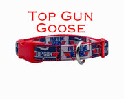Top Gun Goose dog collar handmade adjustable buckle 5/8" wide or leash Movie Petcollarshandmade