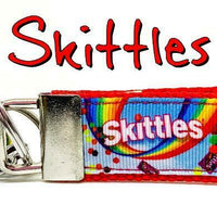 Skittles Key Fob Wristlet Keychain 1"wide Zipper pull Camera strap snack food - Furrypetbeds