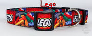 Lego dog collar handmade adjustable buckle collar 1" wide or leash Lego blocks Petcollarshandmade