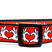 Mickey Mouse dog collar Handmade adjustable buckle 1"or 5/8"wide or leash Petcollarshandmade