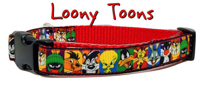 Loony Toons Dog collar handmade adjustable buckle collar 5/8