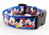 Mickey Mouse dog collar handmade adjustable buckle 1" or 5/8" wide leash Petcollarshandmade