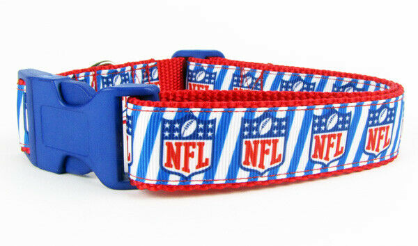 NFL dog collar handmade 12.00 all sizes adjustable buckle collar 1" wide leash - Furrypetbeds