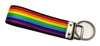 Rainbow Pride Key Fob Wristlet Keychain 1"wide Zipper pull Camera strap handmade - Furrypetbeds