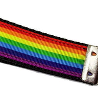 Rainbow Pride Key Fob Wristlet Keychain 1"wide Zipper pull Camera strap handmade - Furrypetbeds